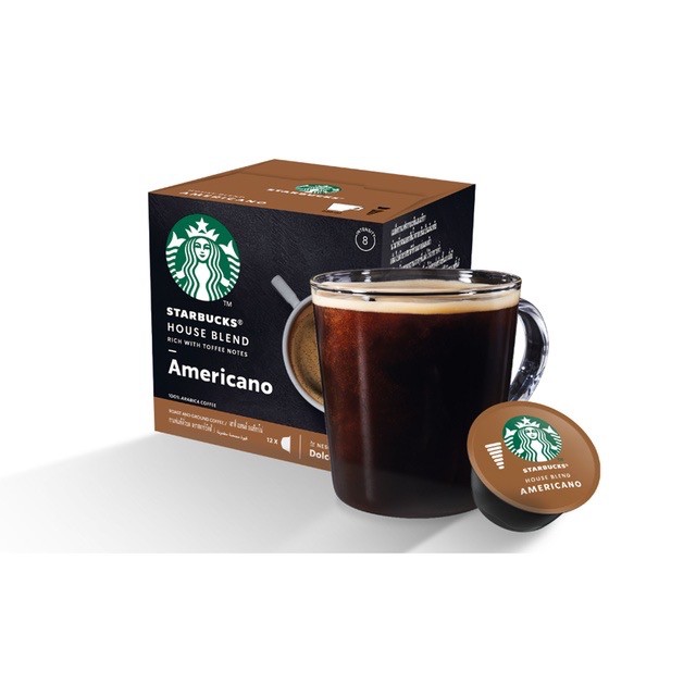 Coffee 319 บาท Starbucks by Nescafe Dolce Gusto รส Americano House Blend 1 กล่องมี 12 แคปซูล [พร้อมส่ง] Food & Beverages