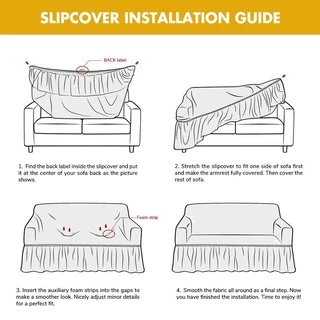 🔥พร้อมส่ง🔥ผ้าคลุมโซฟา1/2/3/4 ที่นั่ง Seersucker Sofa Cover ปลอกหุ้มโซฟาสไตล์กระโปรง ตัวป้องกันโซฟา Sofa Cover