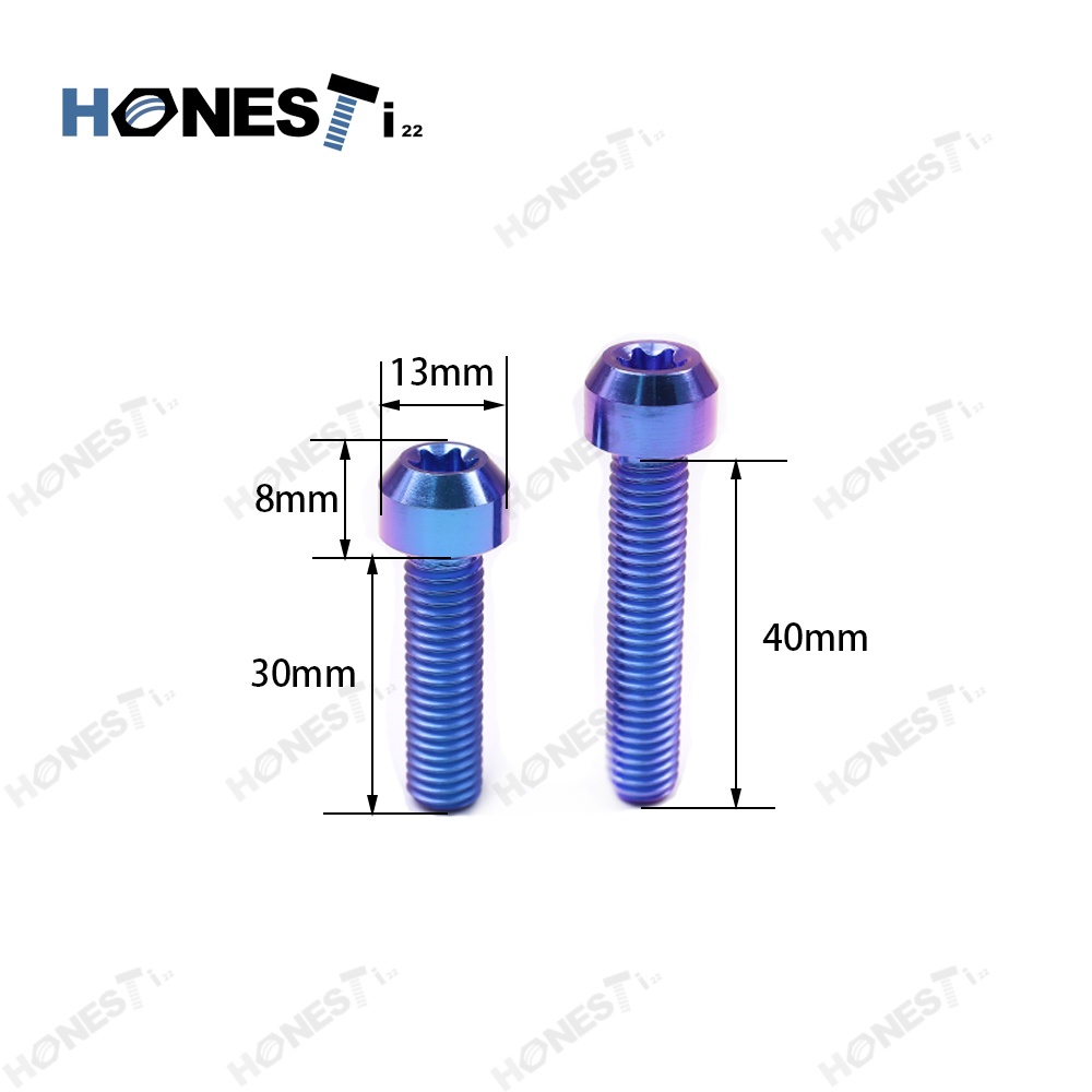 Honesti22 Titanium alloy Bolts Pillar torx head M8X15-60mm inner plum screws hand bar caliper bolt.