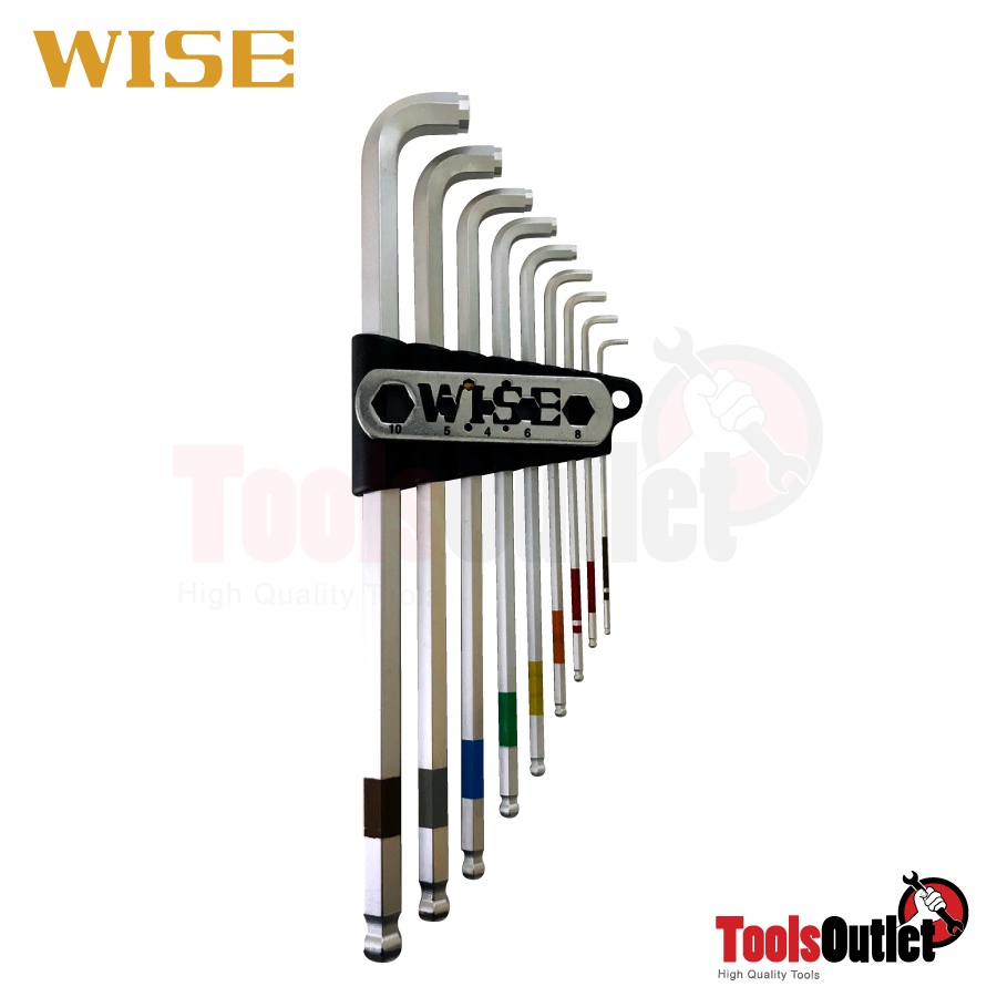 WISE STICK BALL WRENCH หกเหลี่ยมหัวบอลยาวคอสั้น SBS-2000 - 1.5-10 มิล