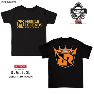 เสื้อยืด พิมพ์ลาย Mobile Legends Team Rex Regum Moslem E Sport Game สําหรับเด็ก