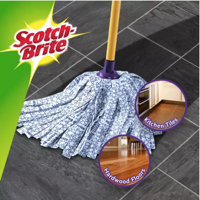 3M™ Scotch-Brite™ สก๊อตช์-ไบรต์ ม็อบใยสังเคราะห์ เมจิกม็อบ, ดูดซับน้ำหมดจด ทนแรงขัดถู