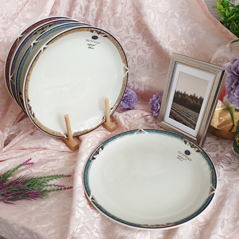 จานข้าว ก้นลึก EGYPTIAN KONOMI Original Chyna japan 24cm