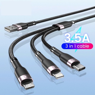 Elough 3 in 1 สายชาร์จ พร้อม Micro USB Type-C 3A ชาร์จไว สําหรับ Xiaomi Huawei