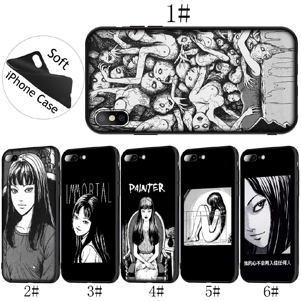 เคสโทรศัพท์ แบบนิ่ม พิมพ์ลายการ์ตูนสยองขวัญ junji ito Tomie สำหรับ iPhone XR XS Max 6S 7 8 Plus 5S