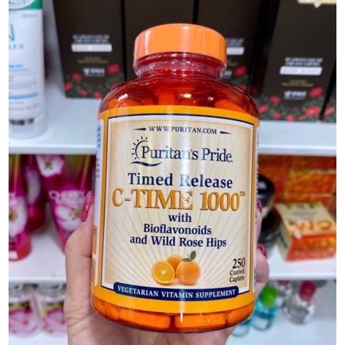 Puritan's Pride Vitamin Vitamin C-1000 mg with Rose Hips Time Release 1000 mg 250Caplets วิตามินจากอ