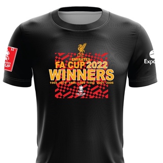 เสื้อยืด ลาย Liverpool FC แบบแห้งเร็ว ไซซ์ XS - 7XL (ผู้ชนะถ้วย FA 2022)