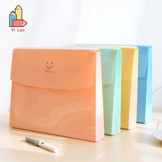 Korea Creative Candy Color Smile Folder Student Portable File Bag Test Paper Folder A4 File Bag File Folder