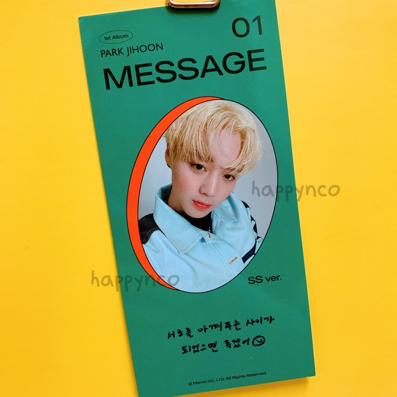 PARK JIHOON OFFICIAL PHOTOCARD MOTD - 1ST FULL ALBUM MESESSAGE  一方小卡 KPOP JI HOON
