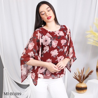 MIKIKO Blouse MI-B1889 ชีฟองปริ้นท์ แขนสั้น IGPU20-4