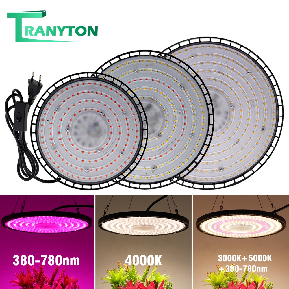 UFO หลอดไฟปลูกต้นไม้ 100W 150W 200W  ไฟปลูกต้นไม้  LED Grow Light โรงเรือนปลูกต้นไม้ พร้อมสายปลั๊กยา