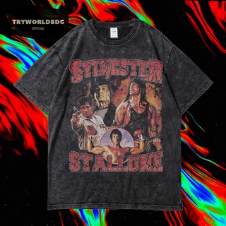 เสื้อยืด ขนาดใหญ่ พิมพ์ลาย TRYWORLDBDG OFFICIAL "SYLVESTER STALLONE" | เสื้อยืด ซักได้ | หินล้าง | เสื้อยืด ขนาดใหญ่ | เ