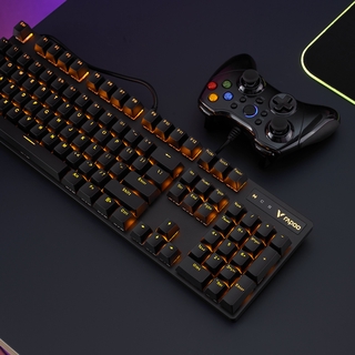 คีย์บอร์ด แป้นพิมพ์ Rapoo v500pro mechanical keyboard black axis green axis tea axis red axis 104 key game