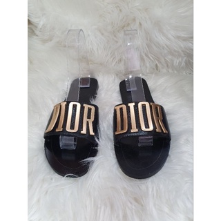 ไซส์ 38😋รองเท้าแตะคริสเตียนดิออร์มือสอง Christian Dior Sandals Black