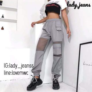 Lady_jeans กางเกงรีเฟคสะท้อนแสง กระเป๋าหน้า ผู้หญิง ฟรีไซส์