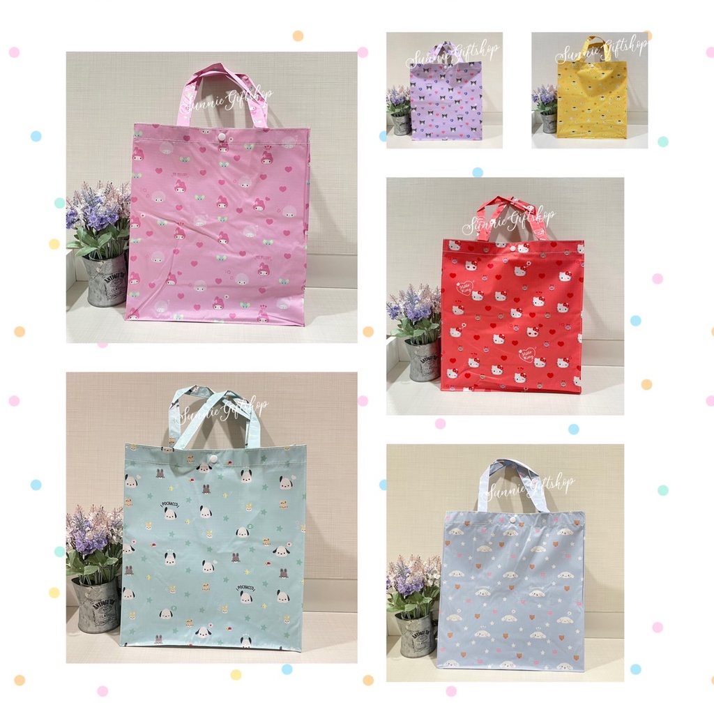 กระเป๋าถือ Tote Bag ลายการ์ตูน มีฐานรองกระเป๋า