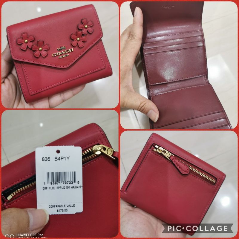 Coach 836 Small Wallet With Floral Applique
