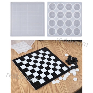 Redd Chess Set And Checkers แผ่นแม่แบบเรซิ่นของเล่นสําหรับเด็ก