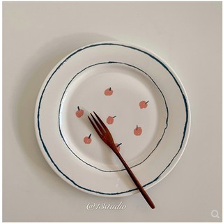 จานเซรามิก ลายเส้น Handmade จานสไตล์เกาหลี