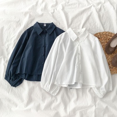 เสื้อเชิ้ตแขนพัฟ สไตล์เกาหลี สําหรับผู้หญิง