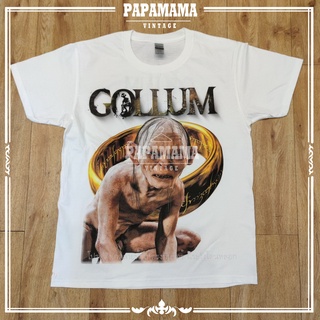 [ THE LORD OF THE RING ] GOLLUM เสื้อหนัง กอลลั่ม  DTG ดิจิตอลปริ้นท์ เสื้อวินเทจ papamama vintage