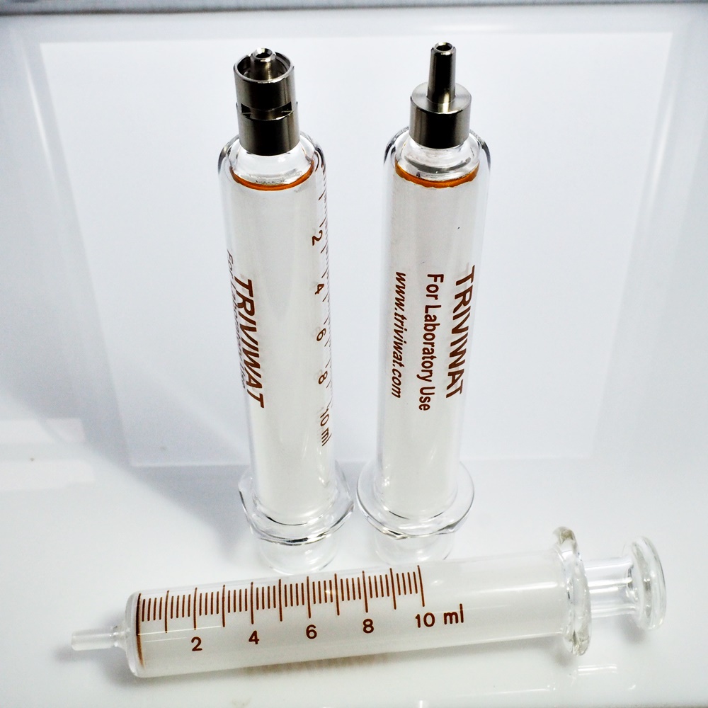 10 ml. Glass Syringe For Laboratory หลอดฉีดยาแก้วสำหรับห้องทดลองโดยเฉพาะ