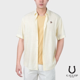 GALLOP : LINEN CASUAL SHIRT เสื้อเชิ๊ตผ้าลินินแขนสั้น รุ่น GW9019 สีครีม