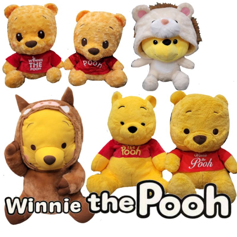 🐻 ใหม่ ป้ายห้อยทุกตัว 🐻 ตุ๊กตา หมีพูห์ พูห์ หมีพู Pooh WinnieThe Pooh ลิขสิทธิ์นำเข้าญี่ปุ่น ไซส์ใหญ่