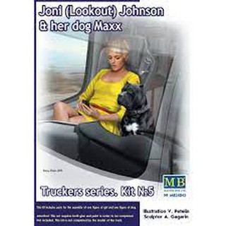 ฟิกเกอร์โมเดล Figure Model 1/24 Master Box MB24045 Truckers series. Joni (Lookout) Johnson &amp; her dog Maxx