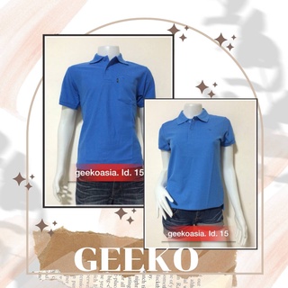 เสื้อโปโลกวาง Geeko แท้100% ชาย/หญิง ID15 สีฟ้าคราม