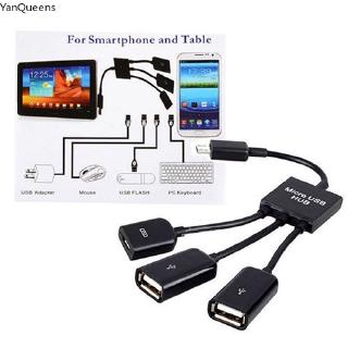 COD 3 in 1 Male to Female Dual Micro USB Host OTG Hub อะแดปเตอร์