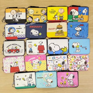 พร้อมส่ง ที่ใส่บัตร ใส่เหรียญ PU พร้อมขอเกี่ยว Snoopy ลายการ์ตูน