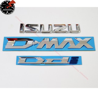 All New ISUZU D-MAX Ddi 2020 โลโก้ อีซูซุ ดีแม็ก ดีดีไอ ตัวนูน สีโครเมี่ยม สำหรับ ติดท้ายกระบะ แต่งรถ