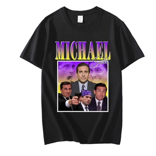 เสื้อยืดผู้ เสื้อยืดแขนสั้น ผ้าฝ้าย ขนาดใหญ่ พิมพ์ลาย Michael Scott Homage The Office สําหรับผู้ชาย S-5XL