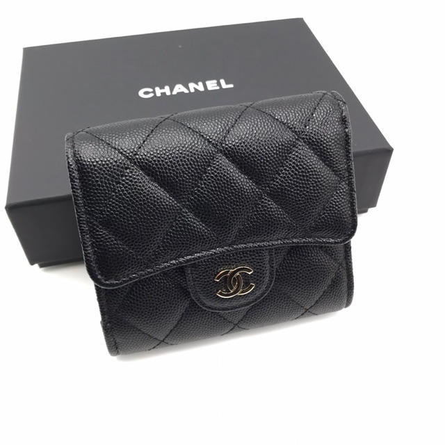 Chanel Pocket Wallet Black Caviar GHW Holo 29