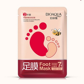 BIOAQUA Xfoliating Foot mask 1 คู่ ถุงลอกเท้า ลอกเท้า มาร์คลอกเท้า ที่ลอกเท้า เหมาะสำหรับผู้ที่ ส้นเท้าแตก เท้าเหม็น