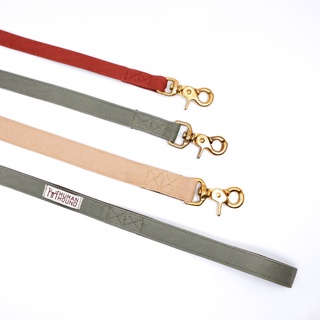 สายจูงสุนัข Human and Hound - Canvas Leash Set2 - Brick Red / Green  Moss / Beige