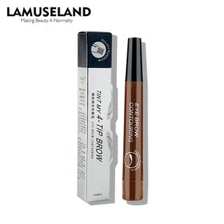 LAMUSELAND 4 Pointed Liquid Eyebrow Pencil Stereo Simulation Native Eyebrow Color Waterproof and Sweat-proof Tattoo Pen LA41#LA41/S001