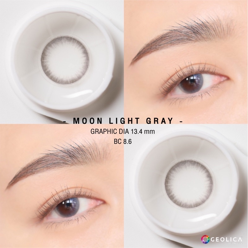 🎖คอนแทคเลนส์แบรนด์ Geolica 🌈🌈รุ่น Moon light gray 💦[ ค่าสายตา ปกติ - สั้น 800 ] พร้อมส่ง🚚