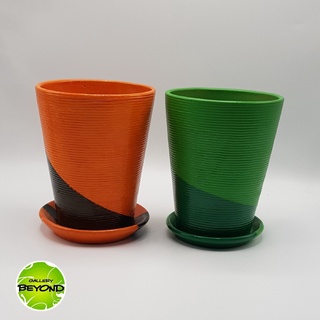 กระถางต้นไม้เพ้นท์สี (Art Plant Pots) - Lisa Series 2/2 (M size) - Handmade by Belgian Artist Paul De Blieck