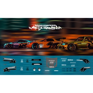 ดีคอล  Need for Speed Underground หมึกรองขาว ติดชิ้นงานได้ทุกสี ติดรถHot Wheels /Majorette 1:64 Decal  water slide