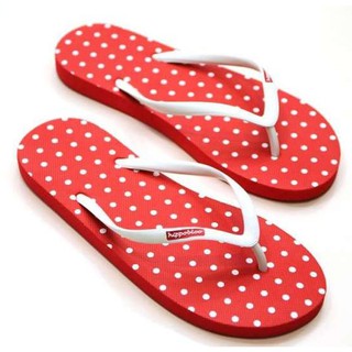 จุดพื้นแดง ขาว Red White Dot Hippo shoe  รองเท้าฮิปโป No.36 37 38 39-40