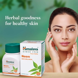 Himalaya neem tablet วิตามินลดสิว ผิวใส จากสารสกัดสะเดา 60 เม็ด