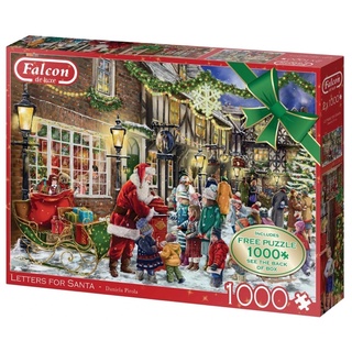 พร้อมส่ง-จิ๊กซอว์ 1แถม1 ภาพ Letters for Santa แบรนด์ Falcon jigsaw puzzle 2x1000 ชิ้น