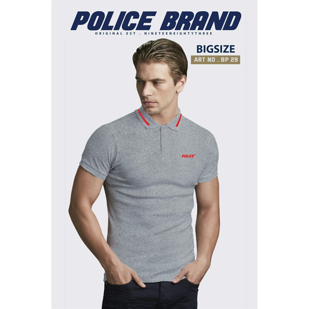 Police Bodysize  เสื้อโปโล ทรง Slim fit พอดีตัว สีขาว,ดำ,เทา,กรม ใส่ได้ทั้งผุ้ชาย/ผู้หญิง - รูปที่ 2