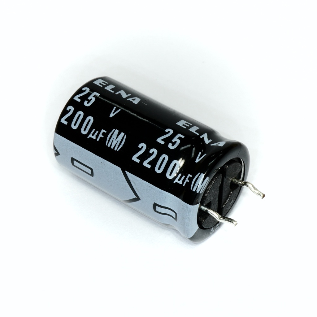 Capacitor คาปาซิเตอร์ 2200uF 25V 105°C (ขาสั้น) ยี่ห้อ ELNA