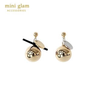 Miniglam Metallic Ball Drop Earrings ต่างหูแฟชั่นทรงกลมสีเมทัลลิค