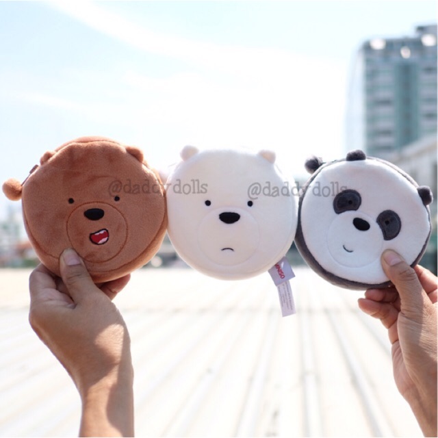 กระเป๋าใส่เหรียญ Grizzly & Panda & Icebear We Bare Bears 4.5นิ้ว