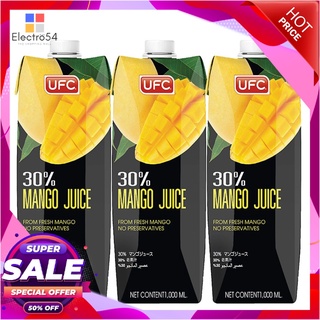 ยูเอฟซี น้ำมะม่วง 30% 1,000 มล. แพ็ค 3 กล่องน้ำผักและน้ำผลไม้UFC 30% Mango Juice 1000 ml x 3 Boxes