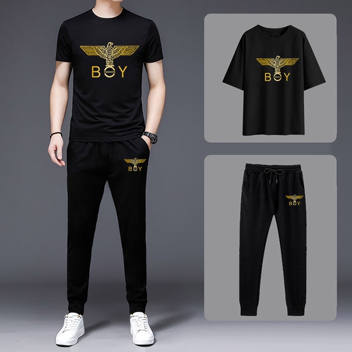 #D218+CKH218Bชุดเซ็ทเสื้อยืดแขนสั้น+กางเกงขายาว.ลายสวยแฟชั่งนานาชาติ.มีหลายสีหลายไซสีเลือกได้(S-3XL)ใส่ได้ทั้งชายและหญิง